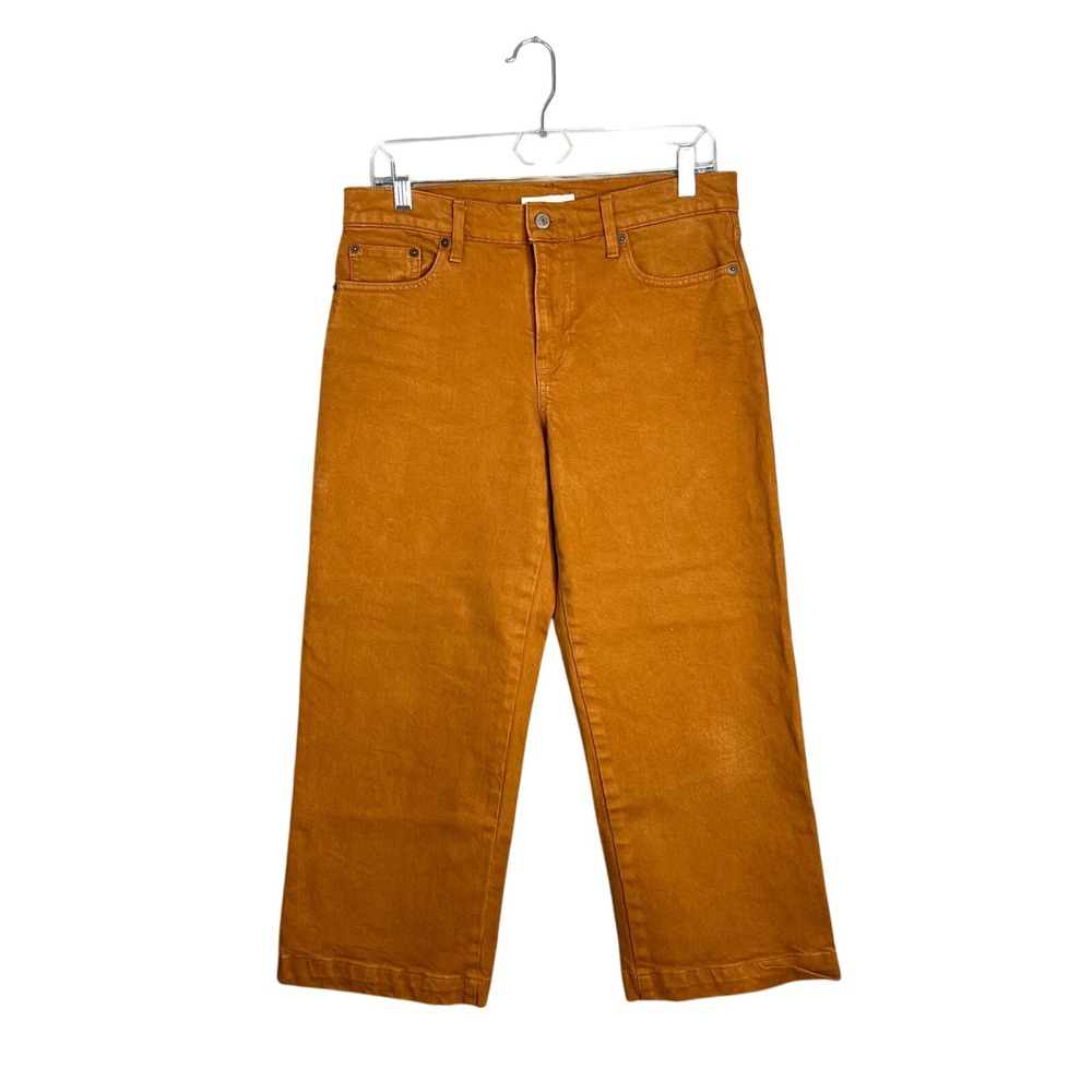 Lucky Brand Midrise Crop Wide Leg Jeans Size 6 / 28 Rust Color